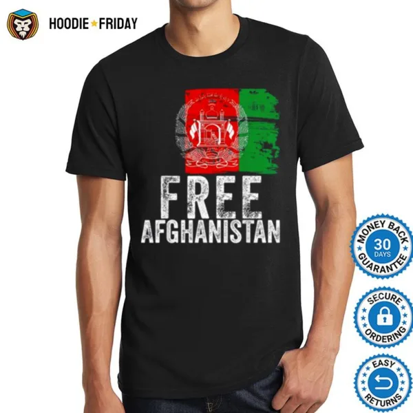 Free Afghanistan Vintage Afghanistan Flag Tee Shirts