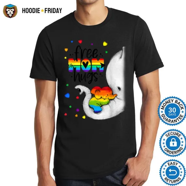 Free Mom Hugs Rainbow Heart Lgbt Flag Lgbt Pride Month T B0B3161Yws Shirts