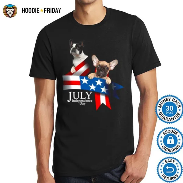 French Bulldog 4 Of July Independence Day American Flag Shirts