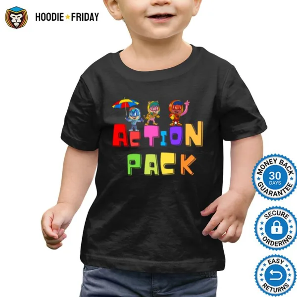 Funny Cartoon For Kids Action Pack Shirts