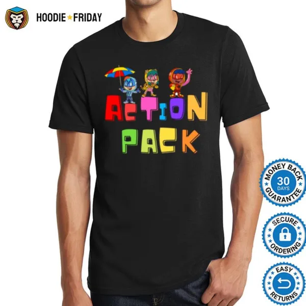 Funny Cartoon For Kids Action Pack Shirts