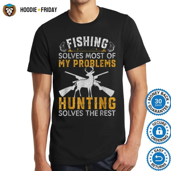 Funny Fishing And Hunting Gift Christmas Humor Hunter Cool Shirts