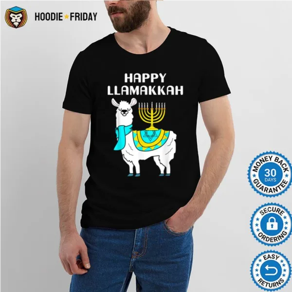 Funny Happy Llamakkah Hanukkah Chanukah Family Matching Shirts