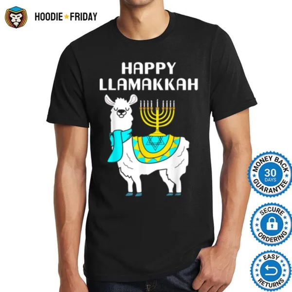 Funny Happy Llamakkah Hanukkah Chanukah Family Matching Shirts