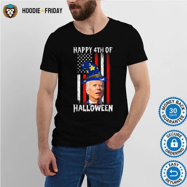 Funny Joe Biden Happy Halloween Confused 4Th Of July Us Flag T B0B4Zdmtwy Shirts