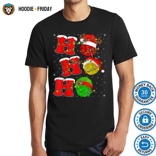 Funny Xmas Lights Santa Ho Ho Ho Knitting Christmas Shirts