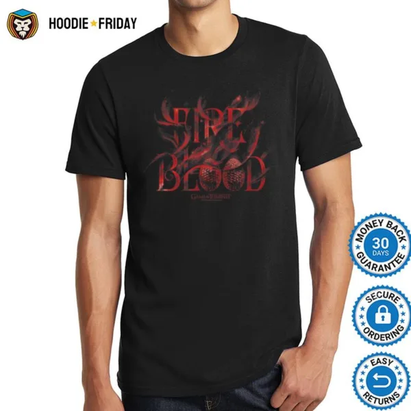 Game Of Thrones Fire And Blood Flames Logo Shirts