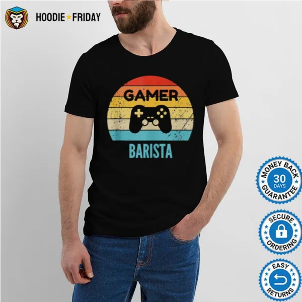 Gamer Barista Vintage 60S 70S Gaming Shirts