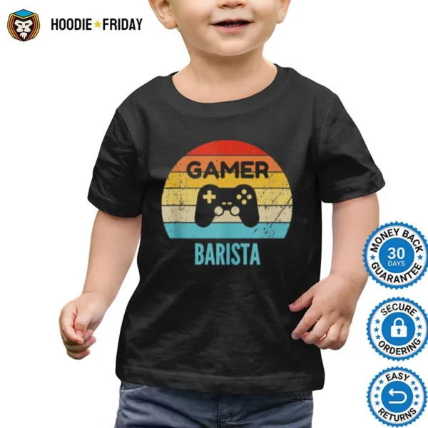 Gamer Barista Vintage 60S 70S Gaming Shirts