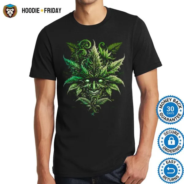 Ganja Skull Leaf Vintage Art Shirts