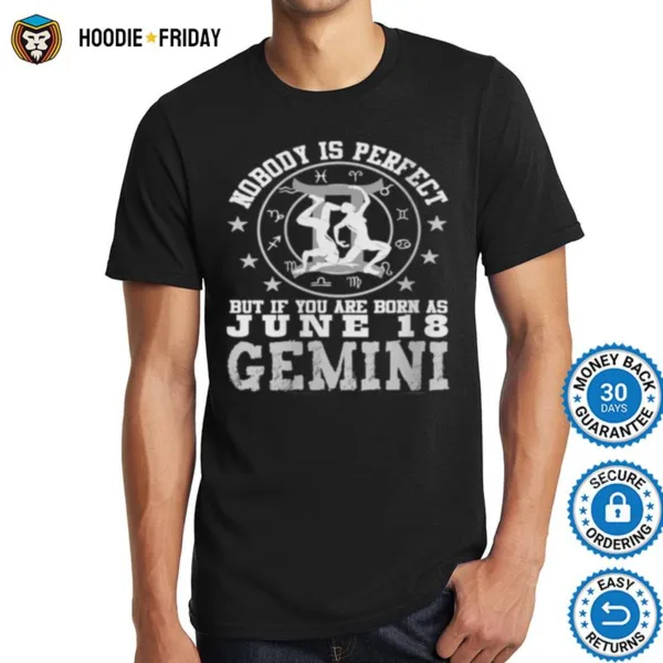 Gemini Zodiac Sign June 18 Horoscope Astrology Design Shirts