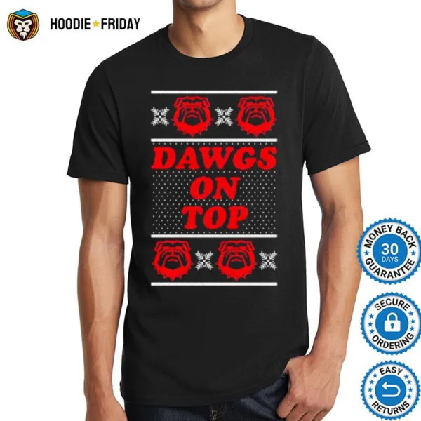 Georgia Bulldog Dawgs On Top Ugly Christmas Shirts