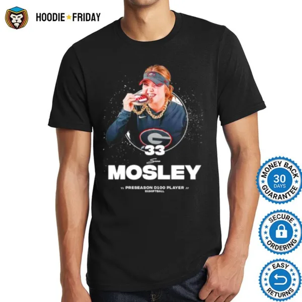 Georgia Bulldogs 33 Mosley Preseason D100 Player Softball Shirts