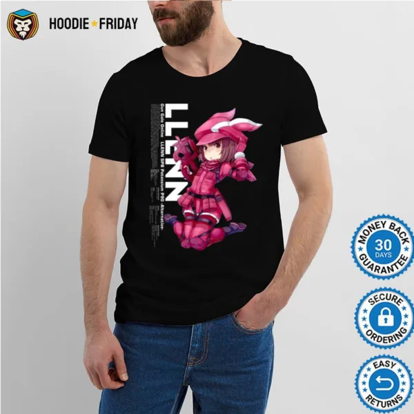 Ggo Llenn Black Background Sword Art Online Anime Shirts