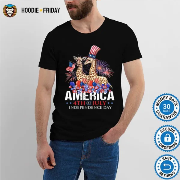 Giraffe America 4Th Of July Independence Day Shirts