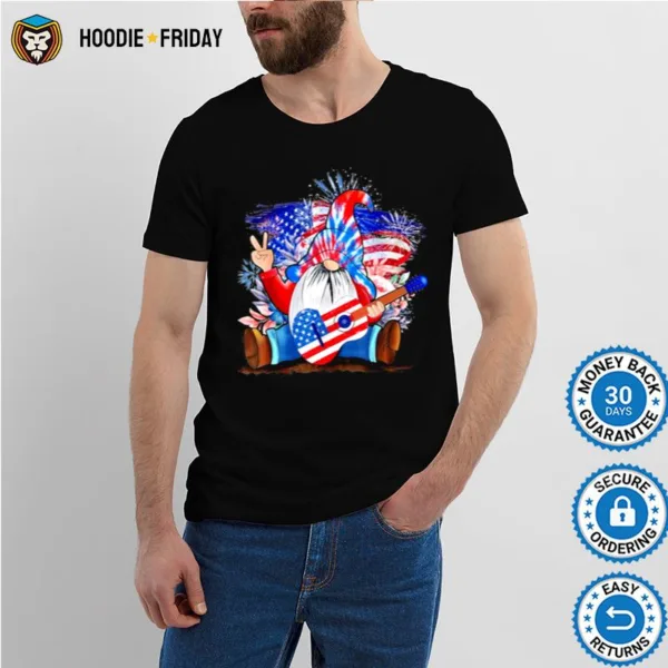 Gnome Play Guitar  Patriotic 4Th Of July Shirts