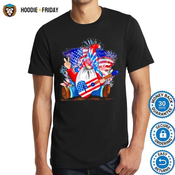 Gnome Play Guitar  Patriotic 4Th Of July Shirts