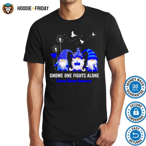 Gnomes One Fights Alone Graves Disease Awareness Shirts