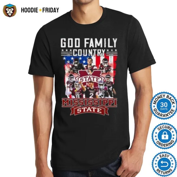 God Family Country Mississippi State Bulldogs Signatures Shirts