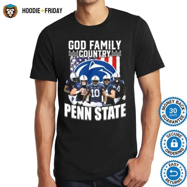 God Family Country Penn State Team American Flag Shirts