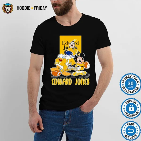 Goofy Donald Duck And Mickey Mouse Football Player Edward Jones Shirts