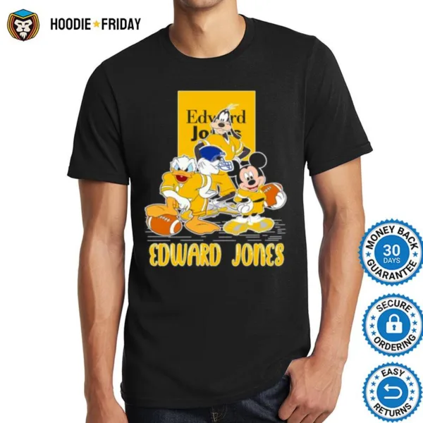 Goofy Donald Duck And Mickey Mouse Football Player Edward Jones Shirts