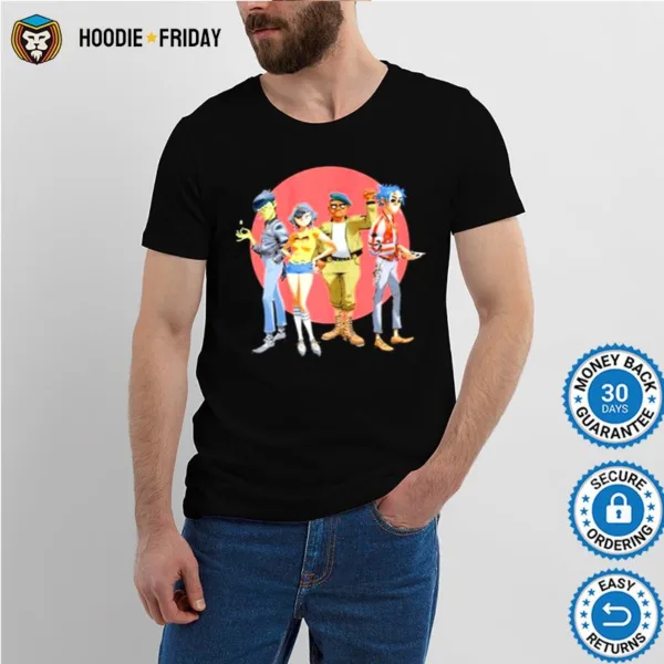 Gorillaz Group Circle Rise Shirts