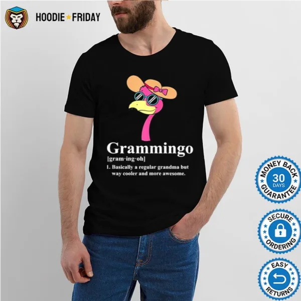 Grammingo Regular Grandma But Way Cooler Awesome Flamingo Shirts