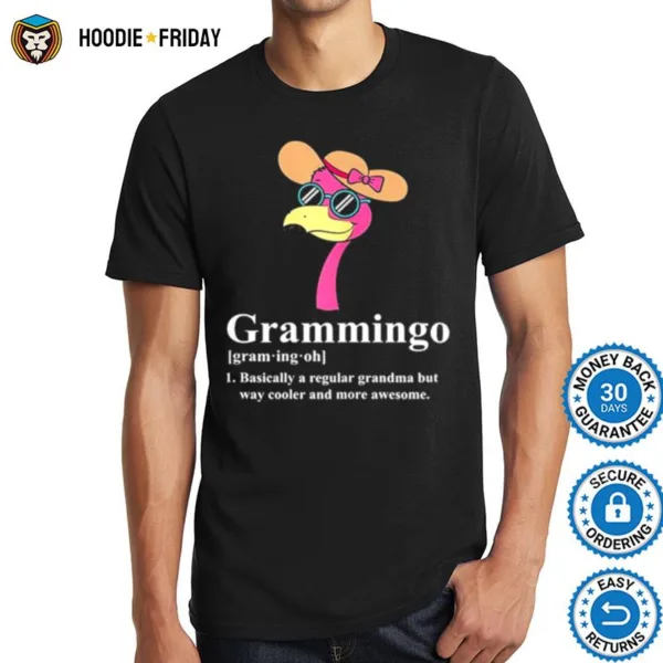 Grammingo Regular Grandma But Way Cooler Awesome Flamingo Shirts