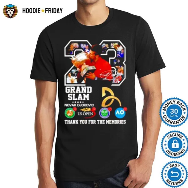 Grand Slam 23 Novak Djokovic Thank You For The Memories Shirts