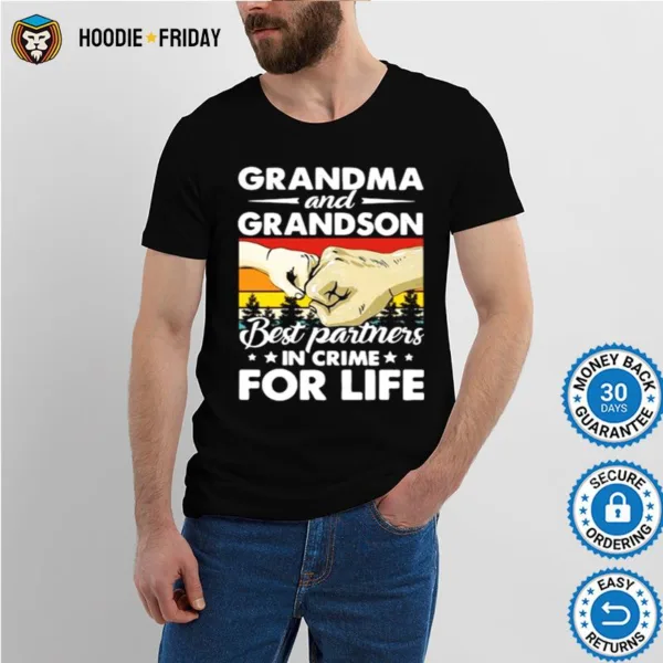 Grandma And Grandson Best Partners In Crime For Life Vintage Shirts