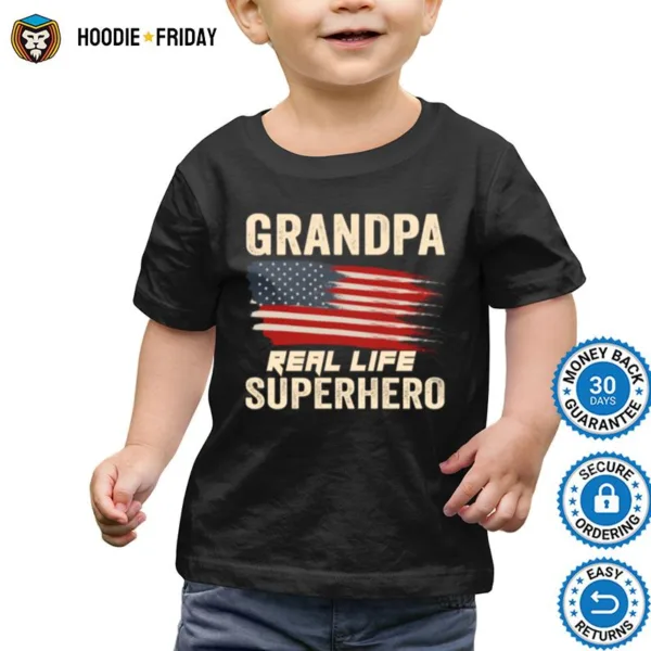 Grandpa Real Life Superhero Us Flag Shirts