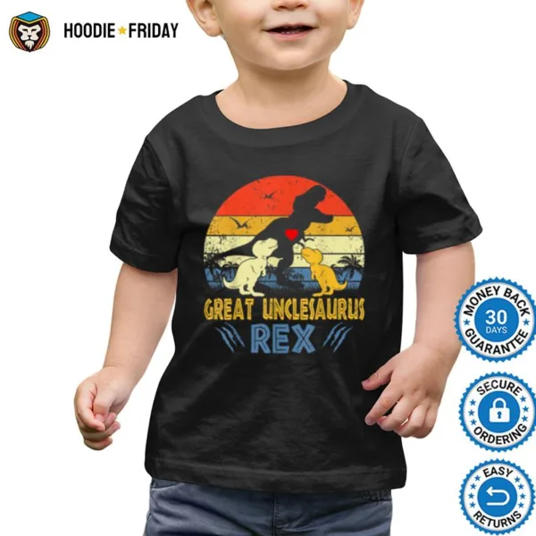 Great Uncle Saurus T Rex Dinosaur Uncle 2 Kids Family Shirts