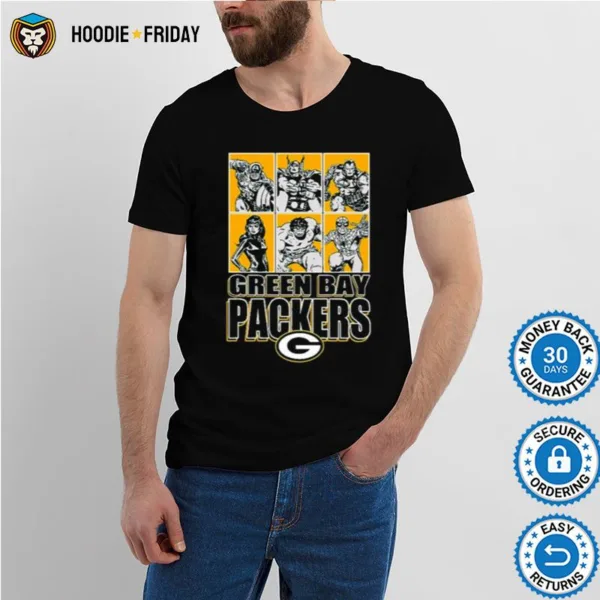 Green Bay Packers Disney Marvel Avengers Line Up Shirts