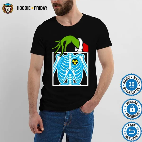 Grinch Holding Radiology X Ray Ugly Christmas Shirts