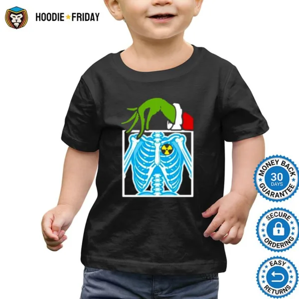 Grinch Holding Radiology X Ray Ugly Christmas Shirts