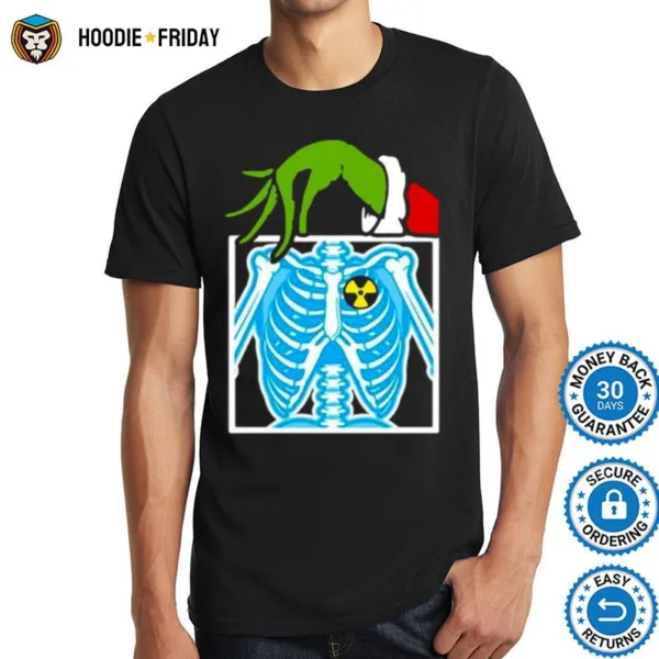 Grinch Holding Radiology X Ray Ugly Christmas Shirts