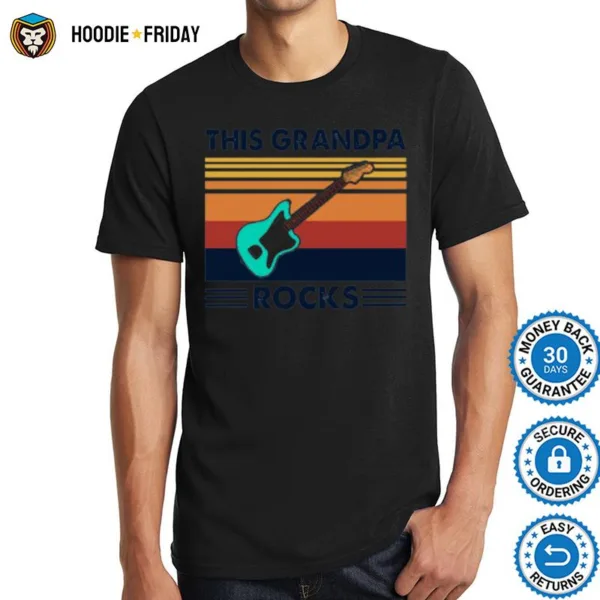 Guitar This Grandpa Rocks Vintage Retro Shirts