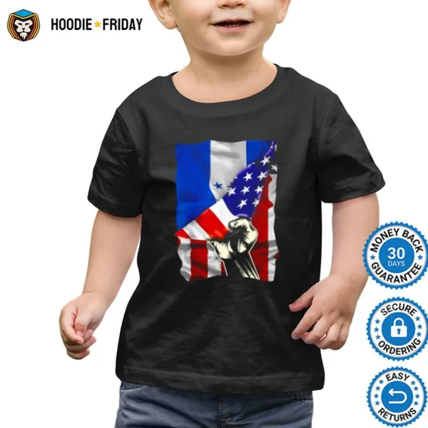 Half American Flag Honduran Roots Usa Flag Honduras Dna Shirts