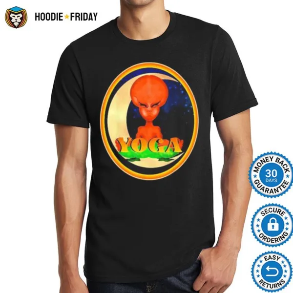 Halfmoon Alien Yoga Zen Meditation Class In Space Shirts