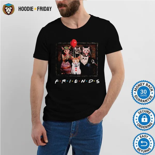 Halloween Friends Tv Show Cat In Horror Movie Character Shirts