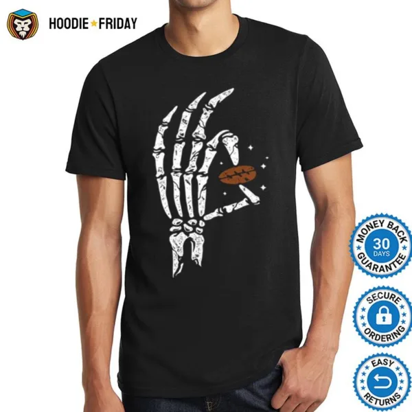 Halloween Hands Bone Hold Coffee Beans Shirts