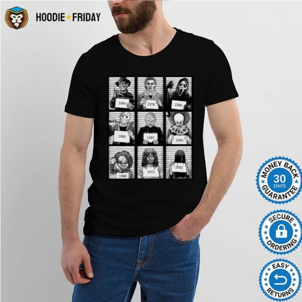 Halloween Movie Mug Shots Shirts