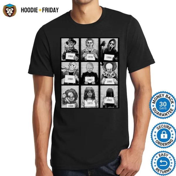 Halloween Movie Mug Shots Shirts