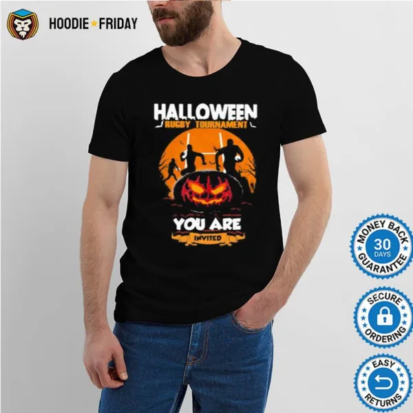 Halloween Rugby Tournament You Are Invited Pumpkin Moon Shirts