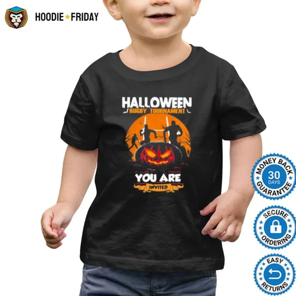 Halloween Rugby Tournament You Are Invited Pumpkin Moon Shirts