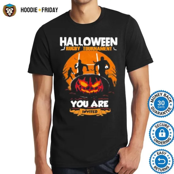 Halloween Rugby Tournament You Are Invited Pumpkin Moon Shirts