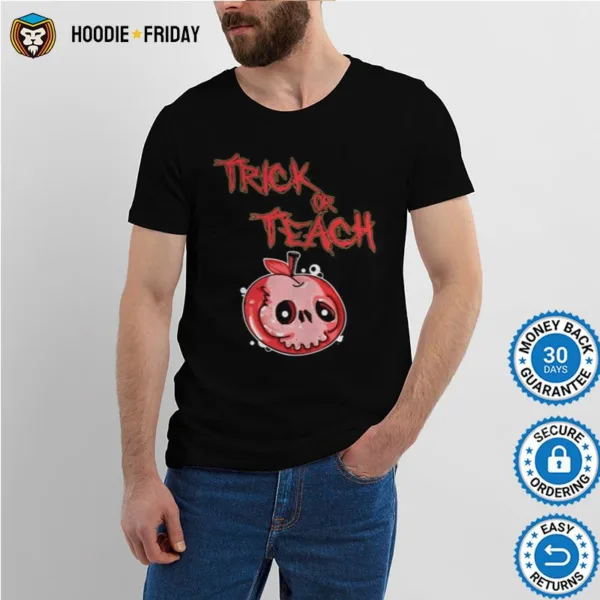 Halloween Skull Apple Trick Or Teach Shirts