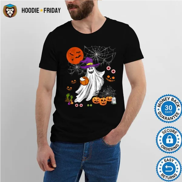 Halloween Witch Boo Ghost Playing Basketball Player Lover Shirts