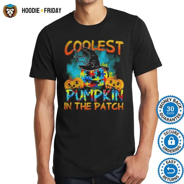 Halloween Witch Coolest Pumpkin In The Patch Autism Shirts